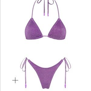 NWOT Triangl bikini purple sparkle XL top L bottom